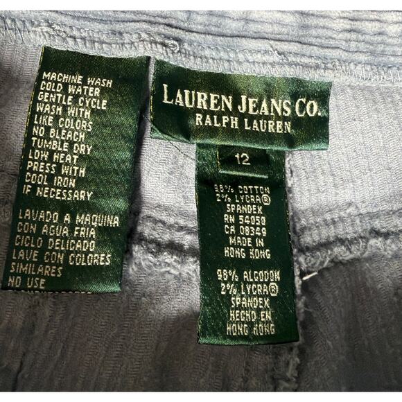 Lauren Jeans Co Ralph Lauren HR Blue Corduroy Pants Women's 12 Preppy Casual - Picture 6 of 9